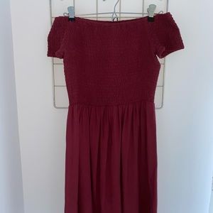 Mossimo (Target) maroon off the shoulder dress